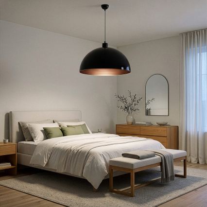 BRILAGI - LED-riippuvalaisin vaijerilla METALO 1xE27/40W/230V halkaisija 60 cm musta/kupari