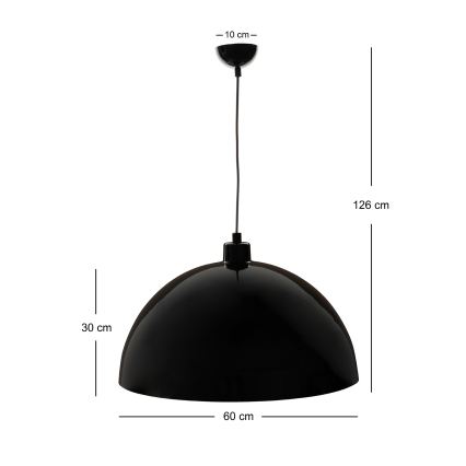 BRILAGI - LED-riippuvalaisin vaijerilla METALO 1xE27/40W/230V halkaisija 60 cm musta/kupari