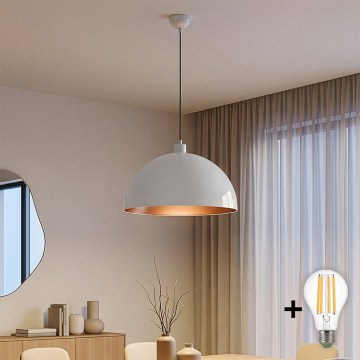 BRILAGI - LED-riippuvalaisin vaijerilla METALO 1xE27/40W/230V Ø 40 cm valkoinen/kupari