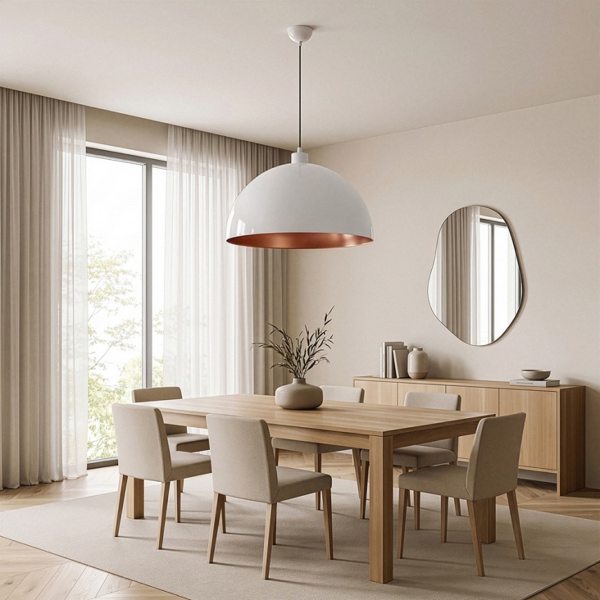 BRILAGI - LED-riippuvalaisin vaijerilla METALO 1xE27/40W/230V Ø 60 cm valkoinen/kupari