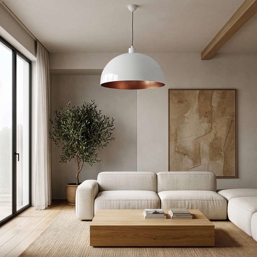 BRILAGI - LED-riippuvalaisin vaijerilla METALO 1xE27/40W/230V Ø 60 cm valkoinen/kupari