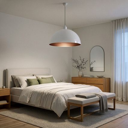 BRILAGI - LED-riippuvalaisin vaijerilla METALO 1xE27/40W/230V Ø 60 cm valkoinen/kupari