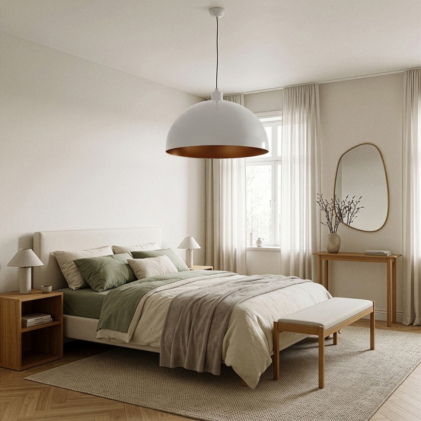 BRILAGI - LED-riippuvalaisin vaijerilla METALO 1xE27/40W/230V Ø 60 cm valkoinen/kupari