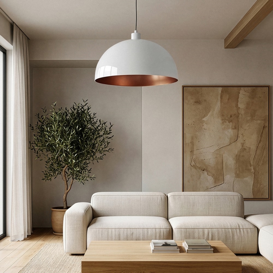 BRILAGI - LED-riippuvalaisin vaijerilla METALO 1xE27/40W/230V Ø 60 cm valkoinen/kupari