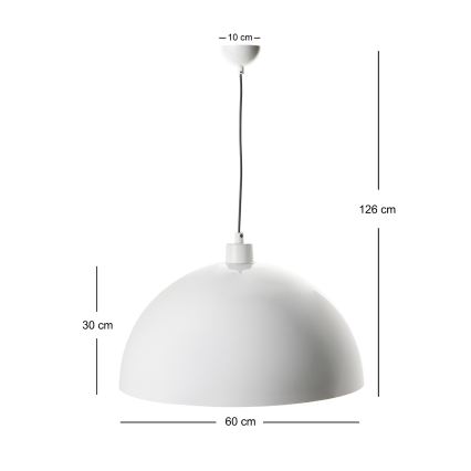 BRILAGI - LED-riippuvalaisin vaijerilla METALO 1xE27/40W/230V Ø 60 cm valkoinen/kupari