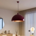 BRILAGI - LED-riippuvalaisin vaijerilla METALO 1xE27/40W/230V Ø 60 cm viininpunainen/kupari