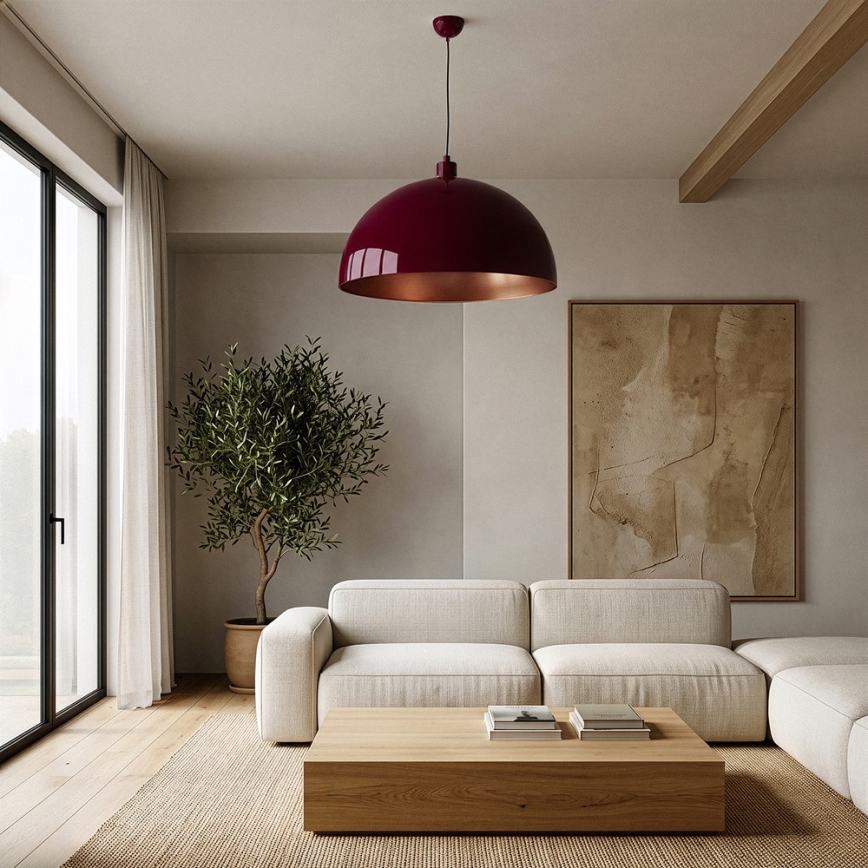 BRILAGI - LED-riippuvalaisin vaijerilla METALO 1xE27/40W/230V Ø 60 cm viininpunainen/kupari