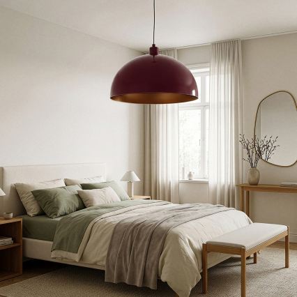 BRILAGI - LED-riippuvalaisin vaijerilla METALO 1xE27/40W/230V Ø 60 cm viininpunainen/kupari