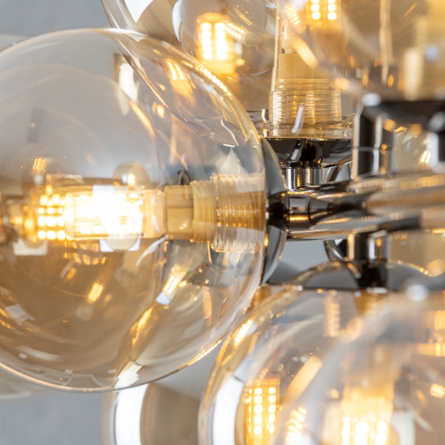 Brilagi - LED-riippuvalaisin vaijerilla MILLA 10xG9/3W/230V musta kromi/kulta