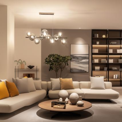 Brilagi - LED-riippuvalaisin vaijerilla MILLA 10xG9/3W/230V musta kromi/savunvärinen