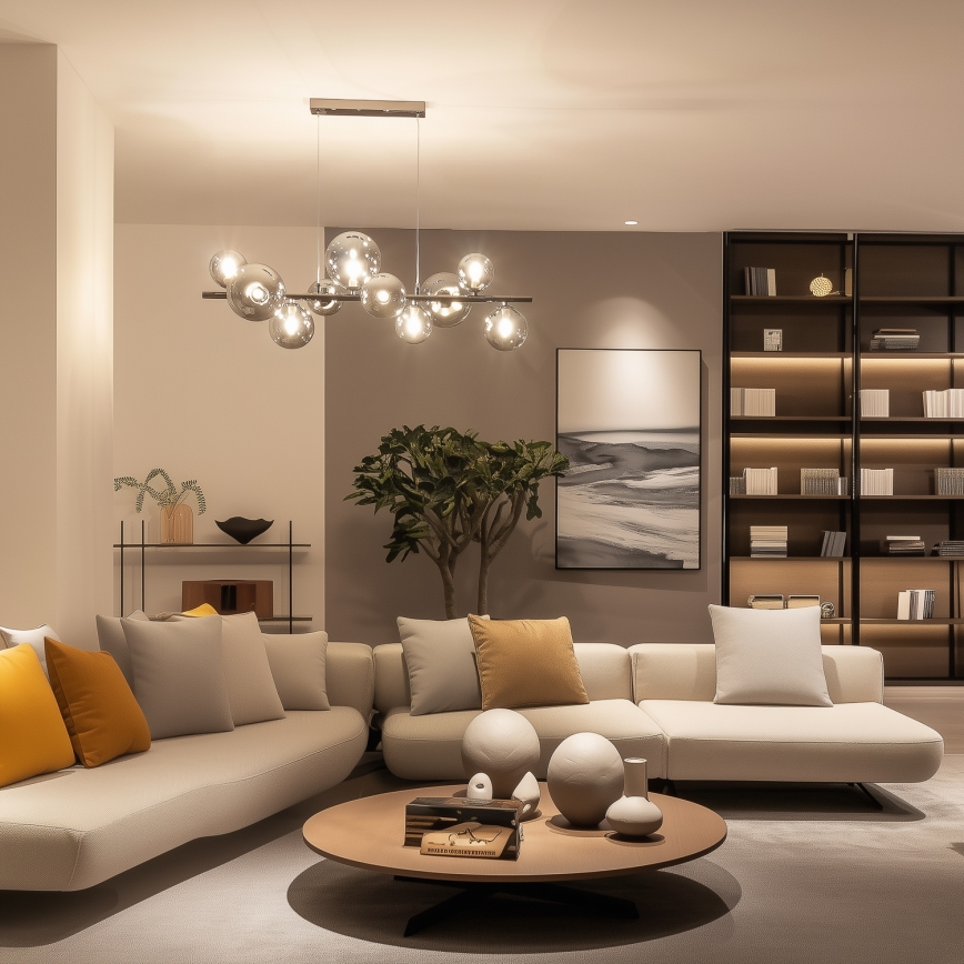 Brilagi - LED-riippuvalaisin vaijerilla MILLA 10xG9/3W/230V musta kromi/savunvärinen