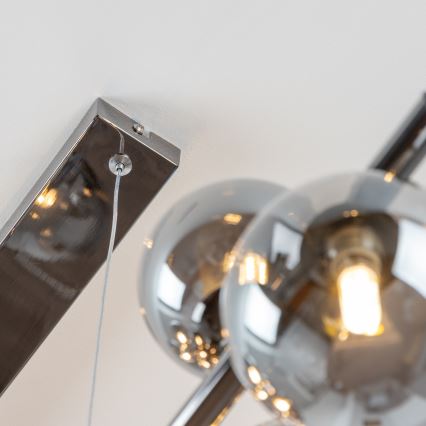 Brilagi - LED-riippuvalaisin vaijerilla MILLA 10xG9/3W/230V musta kromi/savunvärinen