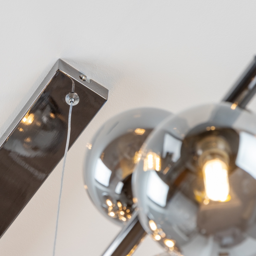 Brilagi - LED-riippuvalaisin vaijerilla MILLA 10xG9/3W/230V musta kromi/savunvärinen