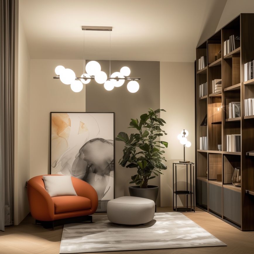 Brilagi - LED-riippuvalaisin vaijerilla MILLA 10xG9/3W/230V musta kromi/valkoinen