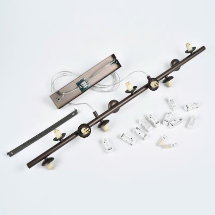 Brilagi - LED-riippuvalaisin vaijerilla MILLA 10xG9/3W/230V ruskea/savunruskea