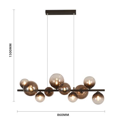 Brilagi - LED-riippuvalaisin vaijerilla MILLA 10xG9/3W/230V ruskea/savunruskea