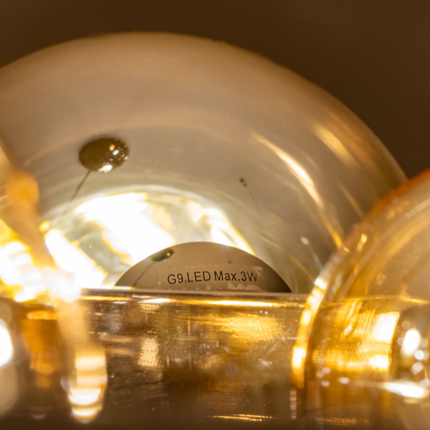 Brilagi - LED-riippuvalaisin vaijerilla MILLA 15xG9/3W/230V musta kromi/kulta