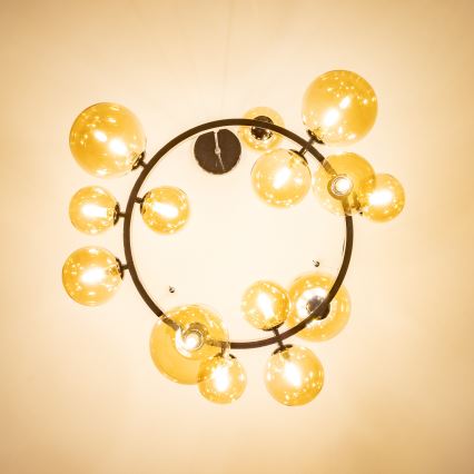 Brilagi - LED-riippuvalaisin vaijerilla MILLA 15xG9/3W/230V musta kromi/kulta