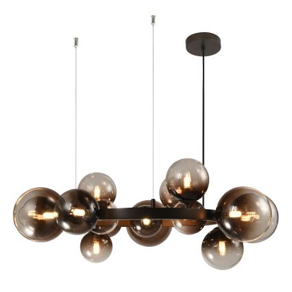 Brilagi - LED-riippuvalaisin vaijerilla MILLA 15xG9/3W/230V ruskea/savunruskea