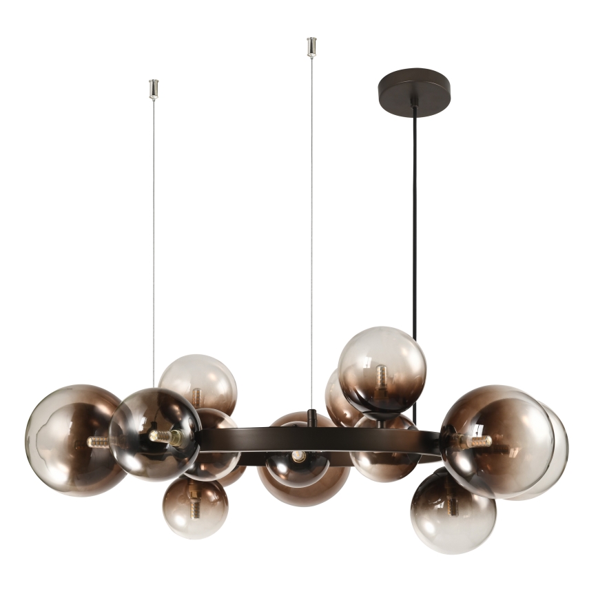 Brilagi - LED-riippuvalaisin vaijerilla MILLA 15xG9/3W/230V ruskea/savunruskea