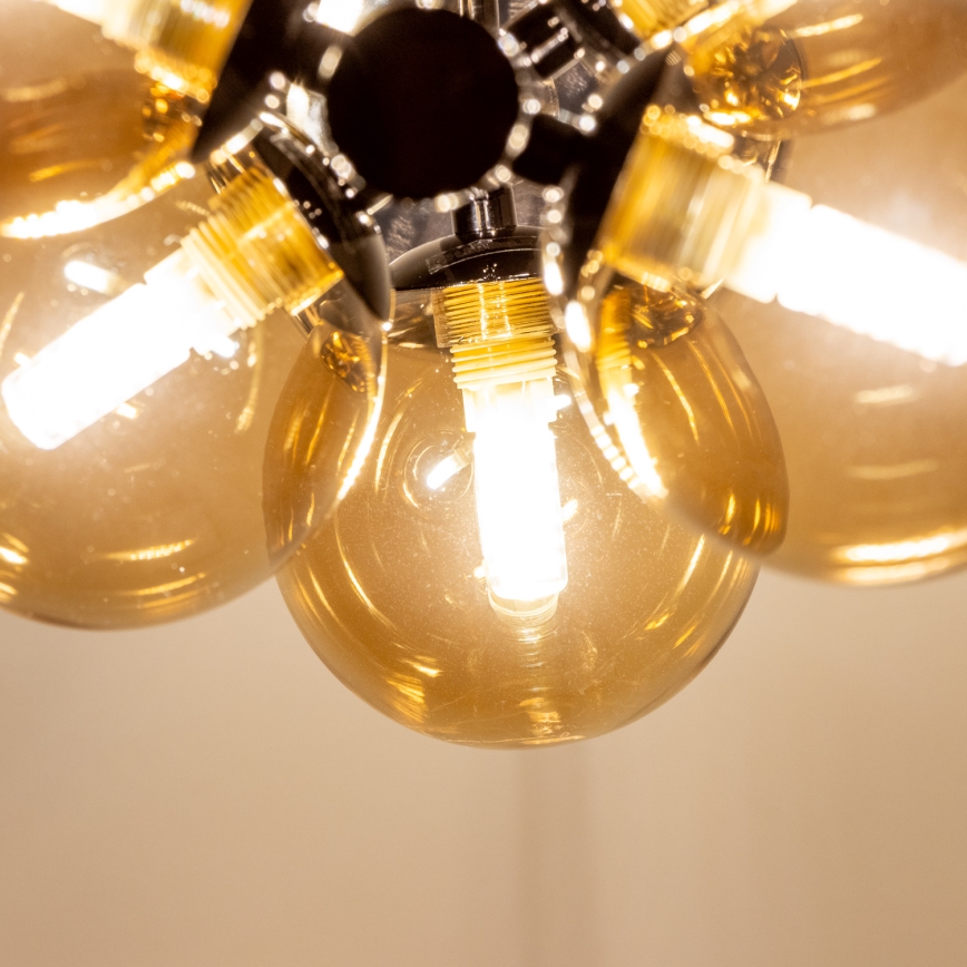 Brilagi - LED-riippuvalaisin vaijerilla MILLA 6xG9/3W/230V musta kromi/kulta