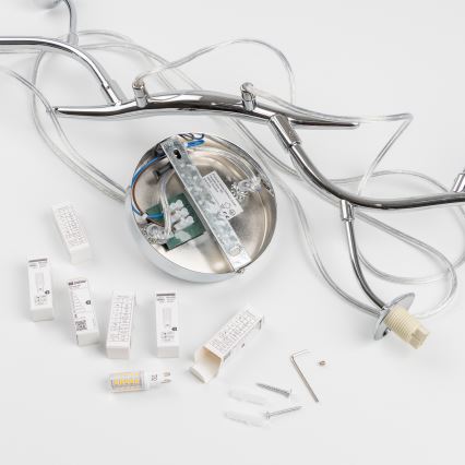 Brilagi - LED-riippuvalaisin vaijerilla MISTEL 6xG9/3W/230V musta kromi/savunvärinen