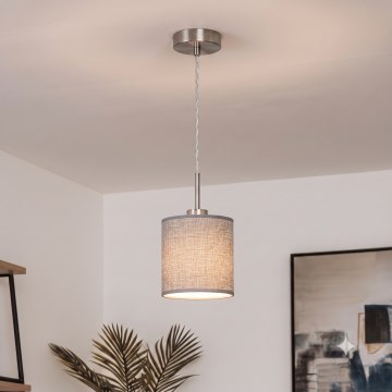 Brilagi - LED-riippuvalaisin vaijerilla NUBILA 1xE27/60W/230V halkaisija 14 cm harmaa