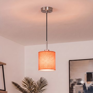 Brilagi - LED-riippuvalaisin vaijerilla NUBILA 1xE27/60W/230V halkaisija 14 cm musta/oranssi