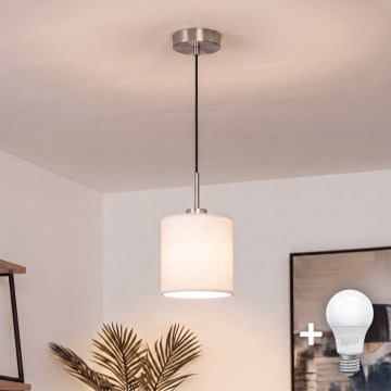 Brilagi - LED-riippuvalaisin vaijerilla NUBILA 1xE27/60W/230V halkaisija 14 cm musta/valkoinen