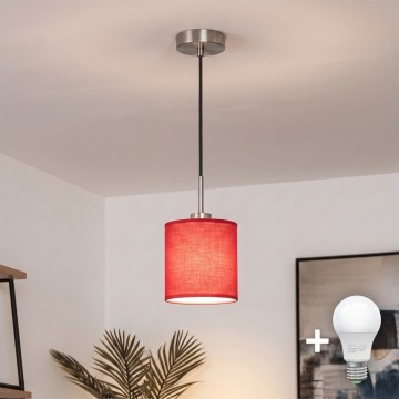 Brilagi - LED-riippuvalaisin vaijerilla NUBILA 1xE27/60W/230V Ø 14 cm musta/punainen