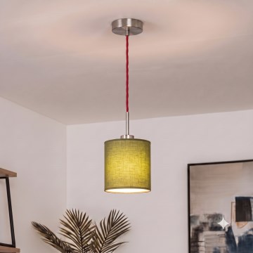 Brilagi - LED-riippuvalaisin vaijerilla NUBILA 1xE27/60W/230V Ø 14 cm punainen/vihreä