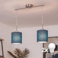 Brilagi - LED-riippuvalaisin vaijerilla NUBILA 2xE27/60W/230V tummansininen