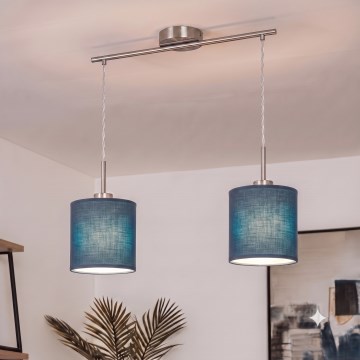 Brilagi - LED-riippuvalaisin vaijerilla NUBILA 2xE27/60W/230V tummansininen