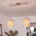 Brilagi - LED-riippuvalaisin vaijerilla NUBILA 2xE27/60W/230V vaaleanruskea