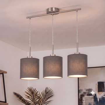 Brilagi - LED-riippuvalaisin vaijerilla NUBILA 3xE27/60W/230V antrasiitti