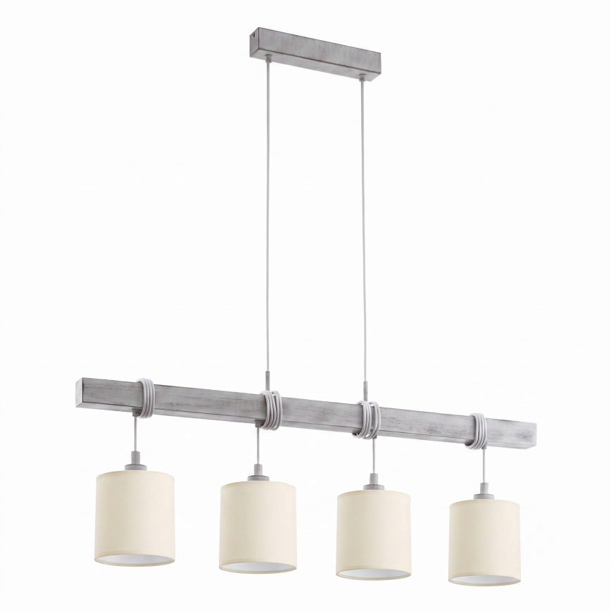 BRILAGI - LED-riippuvalaisin vaijerilla NUBILA 4xE27/60W/230V harmaa/kermanvalkoinen