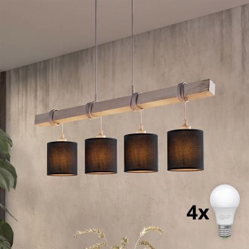 BRILAGI - LED-riippuvalaisin vaijerilla NUBILA 4xE27/60W/230V harmaa/musta
