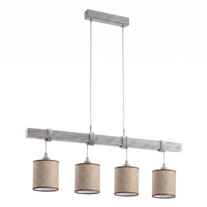 BRILAGI - LED-riippuvalaisin vaijerilla NUBILA 4xE27/60W/230V harmaa/ruskea