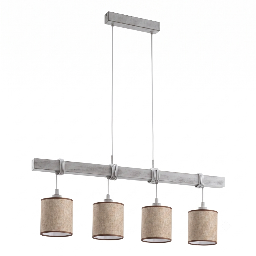BRILAGI - LED-riippuvalaisin vaijerilla NUBILA 4xE27/60W/230V harmaa/ruskea