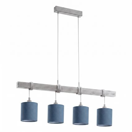 BRILAGI - LED-riippuvalaisin vaijerilla NUBILA 4xE27/60W/230V harmaa/tummansininen