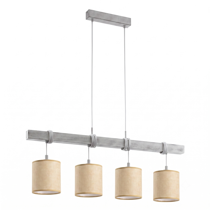 BRILAGI - LED-riippuvalaisin vaijerilla NUBILA 4xE27/60W/230V harmaa/vaaleanruskea