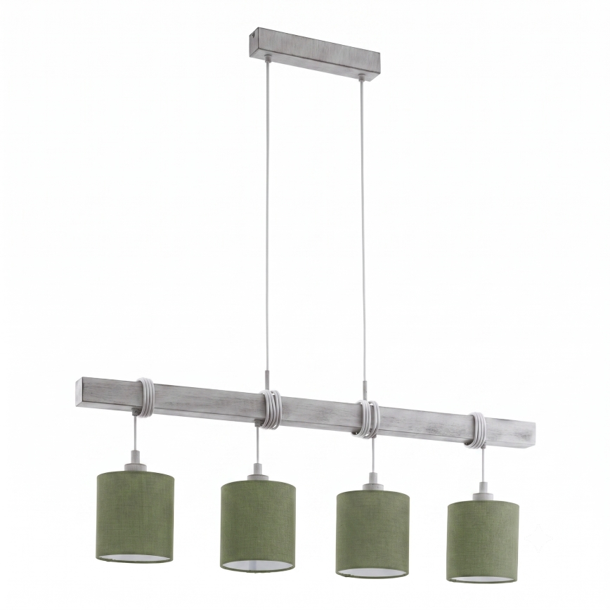 BRILAGI - LED-riippuvalaisin vaijerilla NUBILA 4xE27/60W/230V harmaa/vihreä