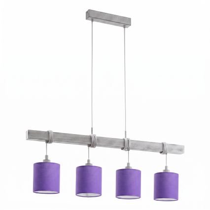BRILAGI - LED-riippuvalaisin vaijerilla NUBILA 4xE27/60W/230V harmaa/violetti