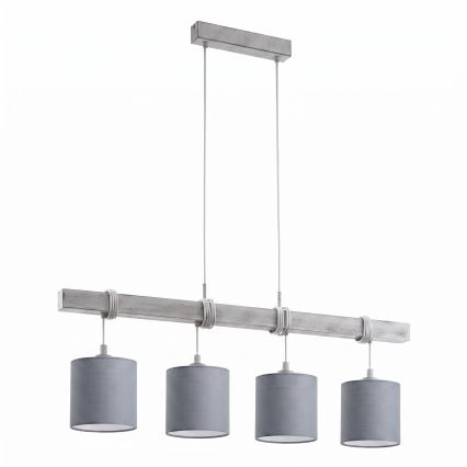 BRILAGI - LED-riippuvalaisin vaijerilla NUBILA 4xE27/60W/230V vaaleanharmaa
