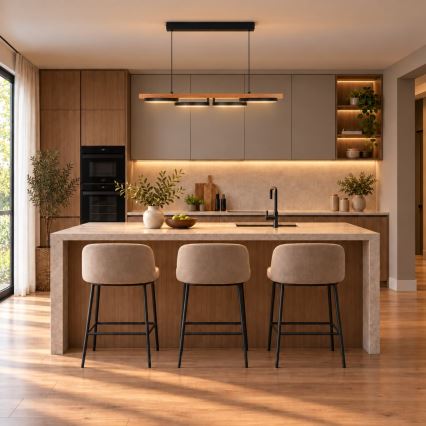BRILAGI - LED-riippuvalaisin vaijerilla PLANK LED/35W/230V 4000K 30x100 cm puu