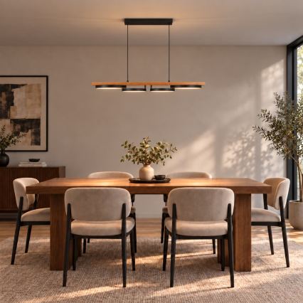 BRILAGI - LED-riippuvalaisin vaijerilla PLANK LED/35W/230V 4000K 30x100 cm puu