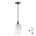BRILAGI - LED-riippuvalaisin vaijerilla RETRO GLASS 1xE27/60W/230V halkaisija 14 cm musta/valkoinen