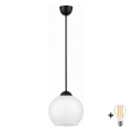 BRILAGI - LED-riippuvalaisin vaijerilla RETRO GLASS 1xE27/60W/230V halkaisija 15 cm musta/valkoinen