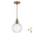 BRILAGI - LED Riippuvalaisin vaijerilla RETRO GLASS 1xE27/60W/230V halkaisija 18 cm kultainen/läpinäkyvä