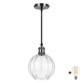 BRILAGI - LED-riippuvalaisin vaijerilla RETRO GLASS 1xE27/60W/230V halkaisija 18 cm musta/kirkas